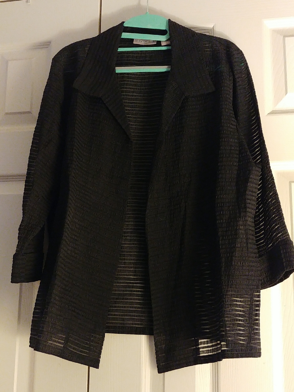 Chico's Women's Open-Front Sheer Textured Blazer